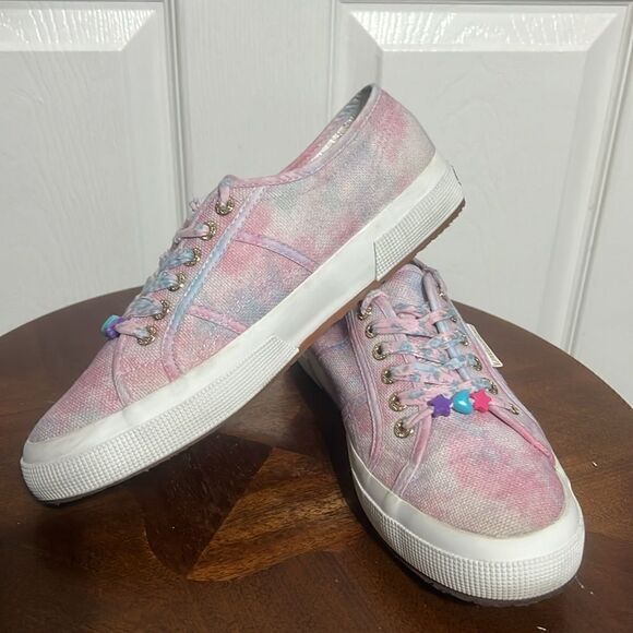 🔥 SUPERGA x LoveShackFancy Canvas Classic Sneaker Cotton Candy Sz 9.5 -PERFECT - Picture 10 of 13